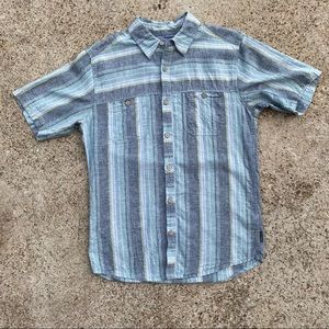 Royal Robins Linen Striped Button Up Collared Shirt